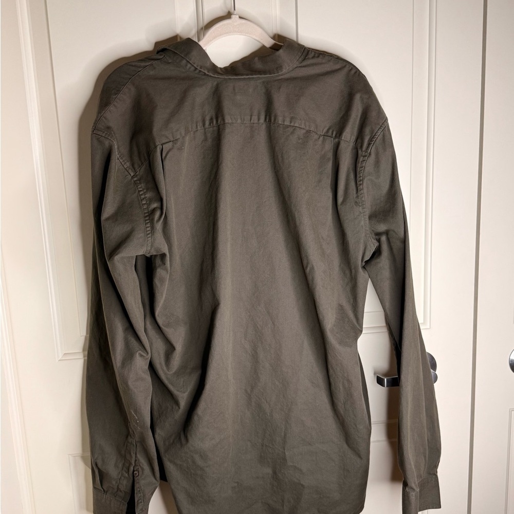 Men's XLT Olive Green Casual Button Up Shirt - Picture 3 of 6